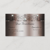 Elegante Dunkle Rose Gold gequetscht Juwelen mit F Visitenkarte (Rückseite)