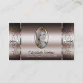 Elegante Dunkle Rose Gold gequetscht Juwelen mit F Visitenkarte (Vorderseite)