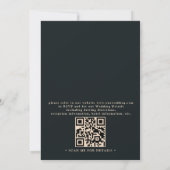 Elegante dunkle Samt-Burgunderrose QR-Code-Hochzei Einladung (Rückseite)
