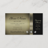 Elegante dunkle Silber und schwarz-helle Rhineston Visitenkarte (Rückseite)
