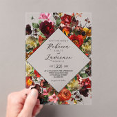 Elegante dunkle stimmungsvolle Blumenhochzeit Acryleinladungen (Insitu (Handheld))