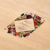 Elegante dunkle stimmungsvolle Blumenhochzeit Acryleinladungen (Ablage )