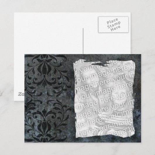 Elegante dunkle Vorlage Postkarte (Vorne/Hinten)