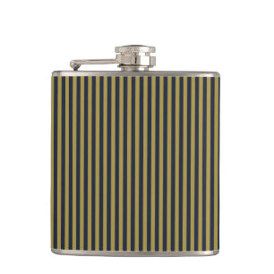 Elegante dünne goldene und blaue blaue Streifen Flachmann