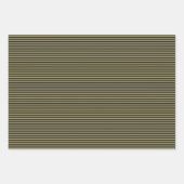 Elegante dünne goldene und blaue blaue Streifen Geschenkpapier Set (Vorderseite 3)