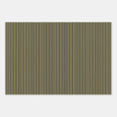 Elegante dünne goldene und blaue blaue Streifen Geschenkpapier Set (Vorderseite 2)