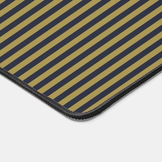 Elegante dünne goldene und blaue blaue Streifen Schreibtischunterlage (Ecke)