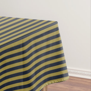 Elegante dünne goldene und blaue blaue Streifen Tischdecke