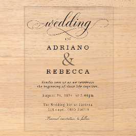 Elegante durchsichtige Acryl-Hochzeitseinladung Acryleinladungen