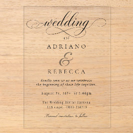 Elegante durchsichtige Acryl-Hochzeitseinladung Acryleinladungen