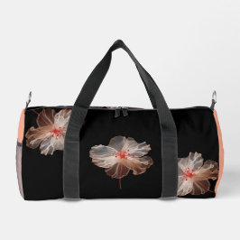 Elegante durchsichtige Blume auf schwarz Duffle Bag