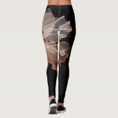 Elegante durchsichtige Blume auf schwarz Leggings (Rückseite)