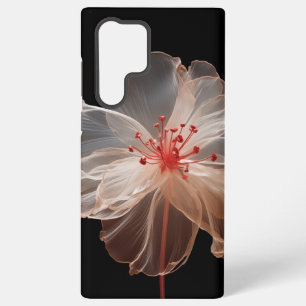 Elegante durchsichtige Blume auf schwarz Samsung Galaxy Hülle