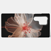 Elegante durchsichtige Blume auf schwarz Samsung Galaxy Hülle (Rückseite (Horizontal))