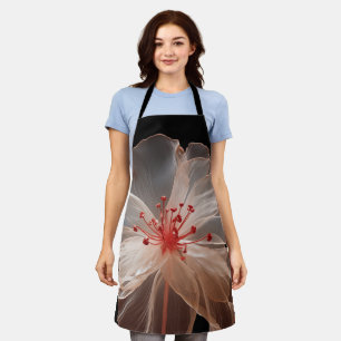 Elegante durchsichtige Blume auf schwarz Schürze