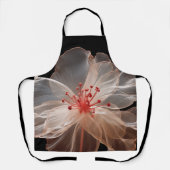 Elegante durchsichtige Blume auf schwarz Schürze (Vorderseite)