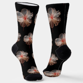 Elegante durchsichtige Blume auf schwarz Socken
