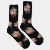 Elegante durchsichtige Blume auf schwarz Socken (Rechts)