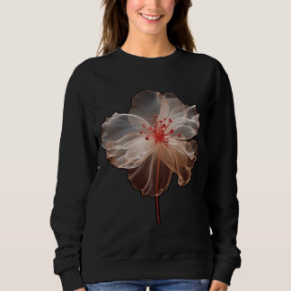 Elegante durchsichtige Blume auf schwarz Sweatshirt