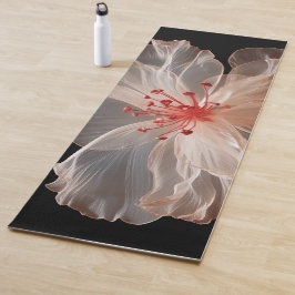 Elegante durchsichtige Blume auf schwarz Yogamatte