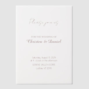 Elegante durchsichtige Hochzeitseinladungshülle Pergament Einladungen
