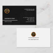 Elegante, durchsichtige Schwarze Linie PR Visitenkarte (Vorne/Hinten)