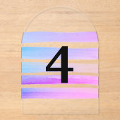 Elegante, durchsichtige Tischnummern (Vorderseite)