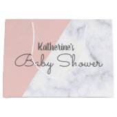 Elegante Dusche aus rosa und weißem Marmor. Große Geschenktüte (Vorderseite)