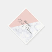 Elegante Dusche aus rosa und weißem Marmor. Serviette (Ecke)