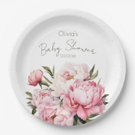 Elegante Dusche für Babys mit minimalistischer Was Pappteller