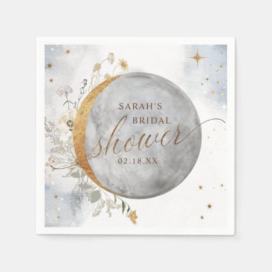 Elegante Dusche Himmelsmond und Sterne Serviette (Vorderseite)
