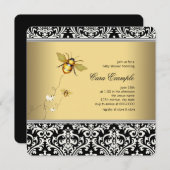 Elegante Dusche mit BienenBaby Einladung (Vorne/Hinten)