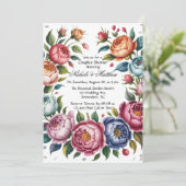 Elegante Dusche mit Blumenkästen Einladung (Stehend Vorderseite)