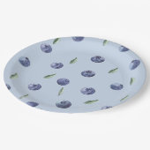 Elegante Dusche mit Heidelbeeren Pappteller (Schrägansicht)