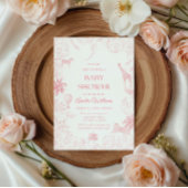 Elegante Dusche Safari-Dschungeltiere in Rosa Einladung