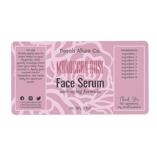 Elegante duskische Rose Rosa Face Fair Oil Serum L (Vorne)