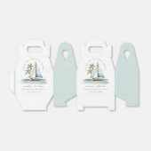 Elegante Dusky Aquamarin Sailboat Palm Seascape We Geschenkschachtel (Ungefaltet)