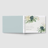 Elegante dusky Blue Green Succulent Foliage Weddin Gästebuch (Voll)