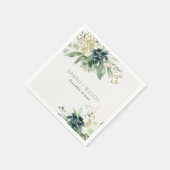 Elegante dusky Blue Green Succulent Foliage Weddin Serviette (Ecke)