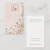 Elegante Dusky-Blush-Logo-Gewinnanzeige Visitenkarte (Vorne/Hinten)