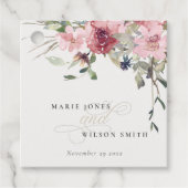 Elegante Dusky Blush Rose Wildblume Blumenzwiese Geschenkanhänger (Vorderseite)