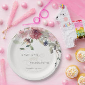 Elegante Dusky Blush Rose Wildblume Blumenzwiese Pappteller (Party)