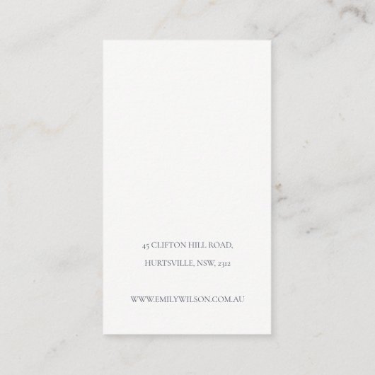 Elegante Dusky Blush Stud 3 Earring Display Visitenkarte (Rückseite)