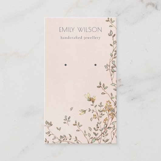 Elegante Dusky Blush Stud Earring Display Visitenkarte (Vorderseite)