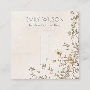 Elegante Dusky-Blütenrebe Elfenbeinhaarklammer Quadratische Visitenkarte