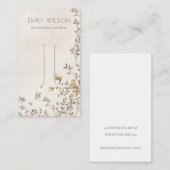 Elegante Dusky-Blütenrebe Elfenbeinhaarklammer Visitenkarte (Vorne/Hinten)