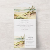 Elegante Dusky Coastal Beach All In One Einladung (Innen Boden)