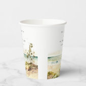 Elegante Dusky Coastal Beach Pappbecher (Links)
