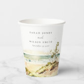 Elegante Dusky Coastal Beach Pappbecher (Vorderseite)