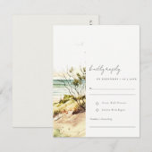 Elegante Dusky Coastal Beach RSVP Karte (Vorne/Hinten)